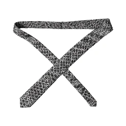 Black White Patterned Silk Adjustable Men Necktie Tie