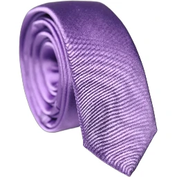 Purple Solid 100% Silk Adjustable Men Tied Necktie Tie