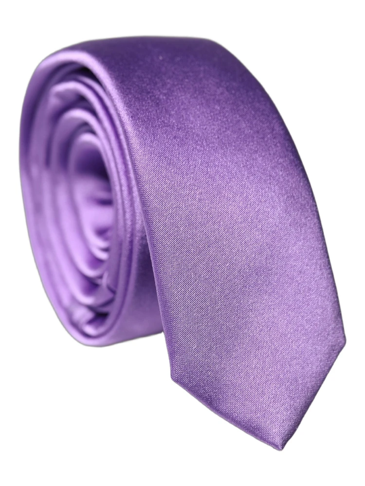 Purple Solid 100% Silk Adjustable Men Tied Necktie Tie alternative