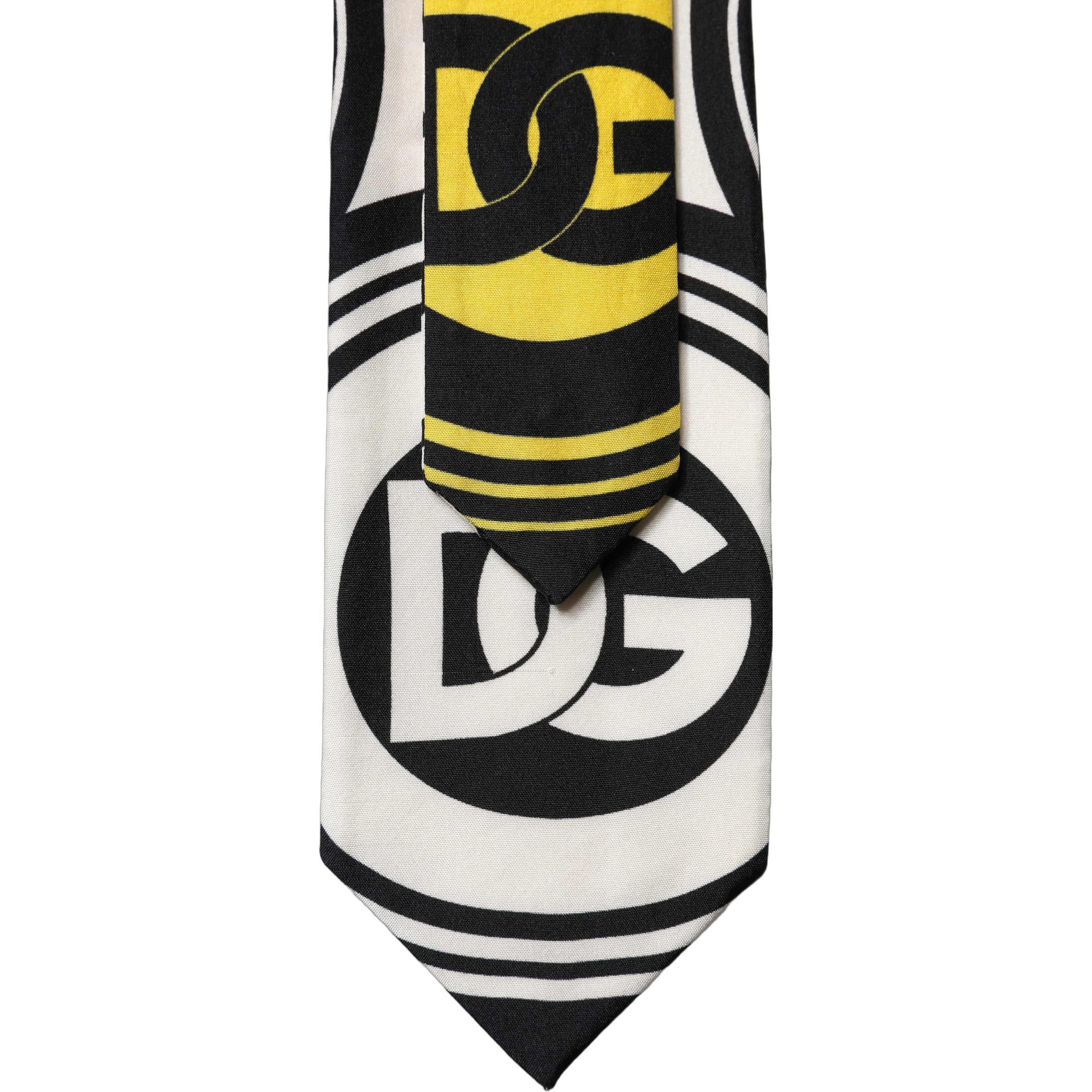 Multicolor Monogram Print Silk Adjustable Men Necktie Tie
