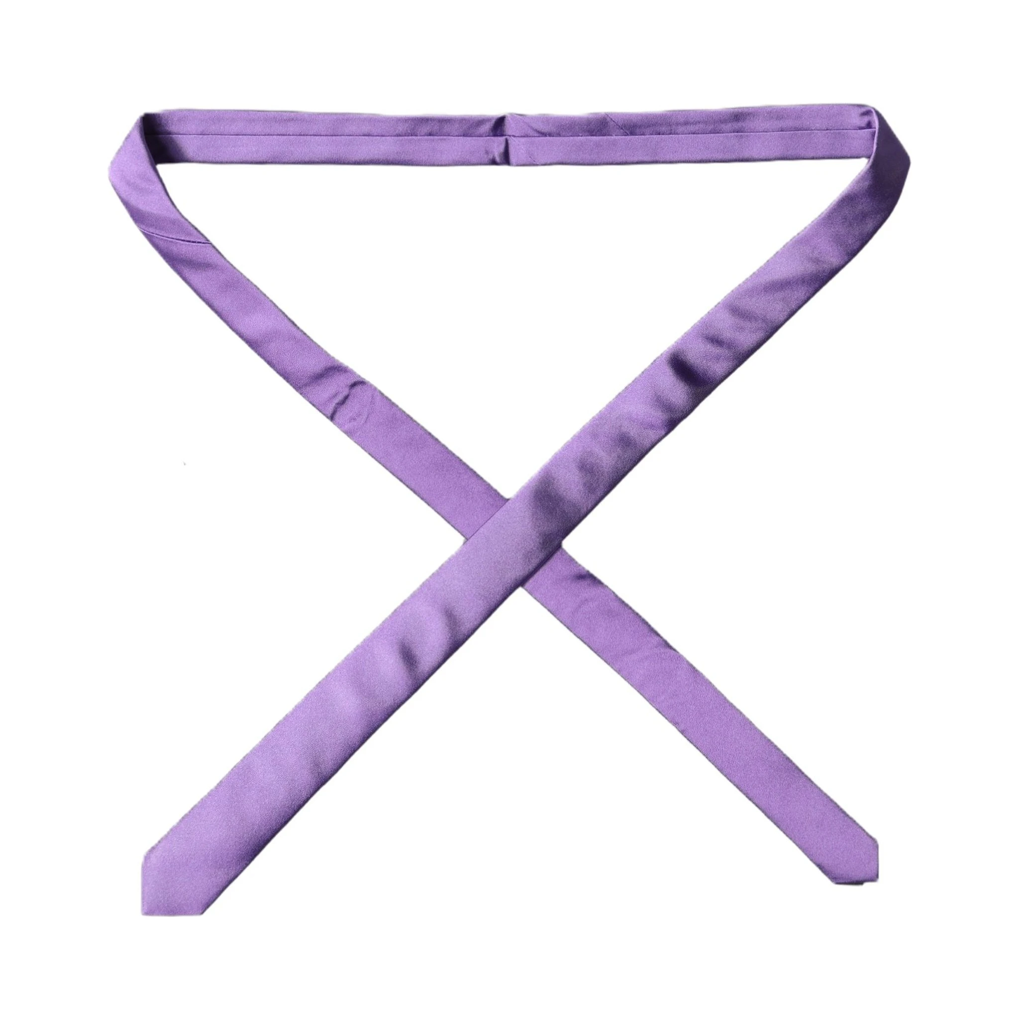 Purple Solid 100% Silk Adjustable Men Tied Necktie Tie