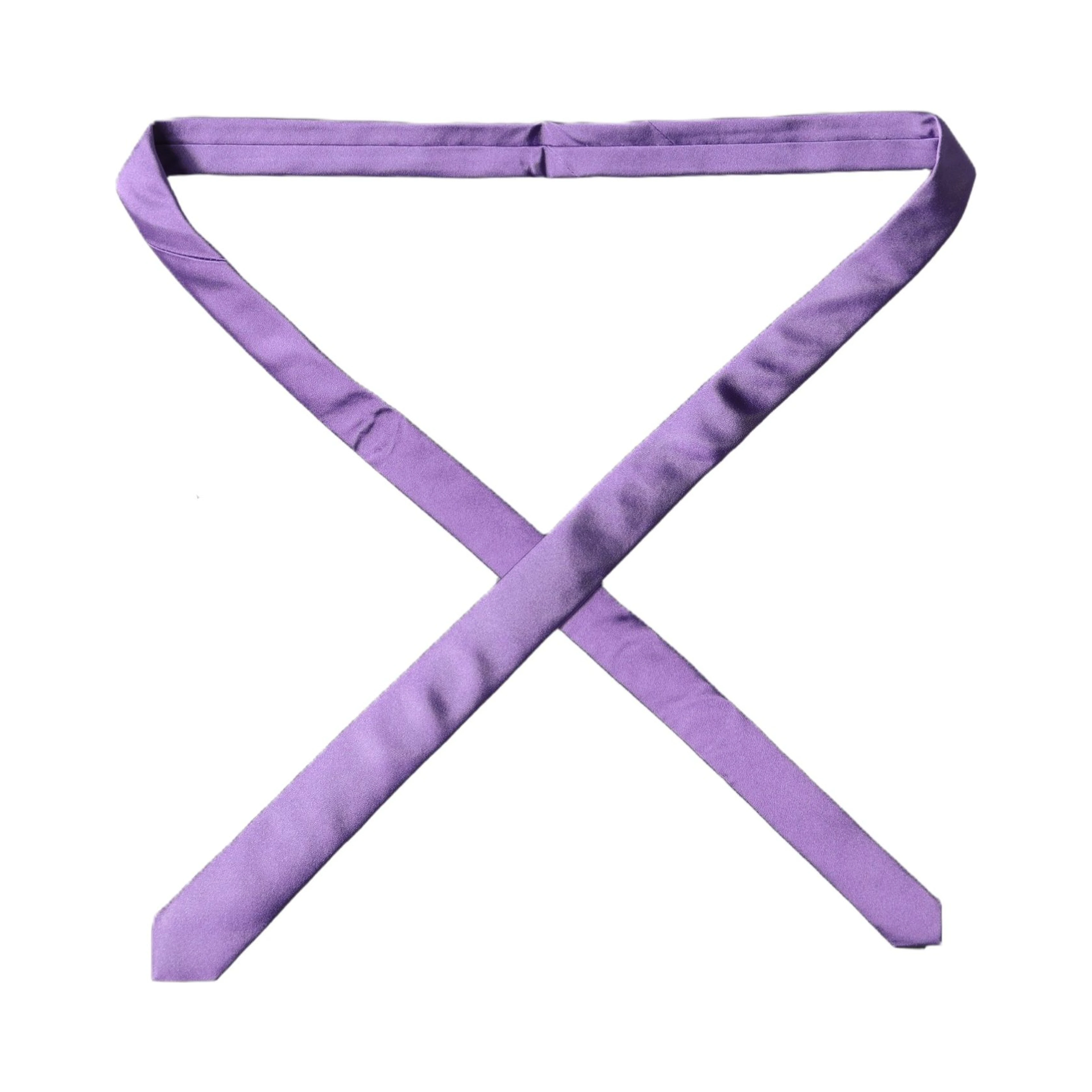 Purple Solid 100% Silk Adjustable Men Tied Necktie Tie