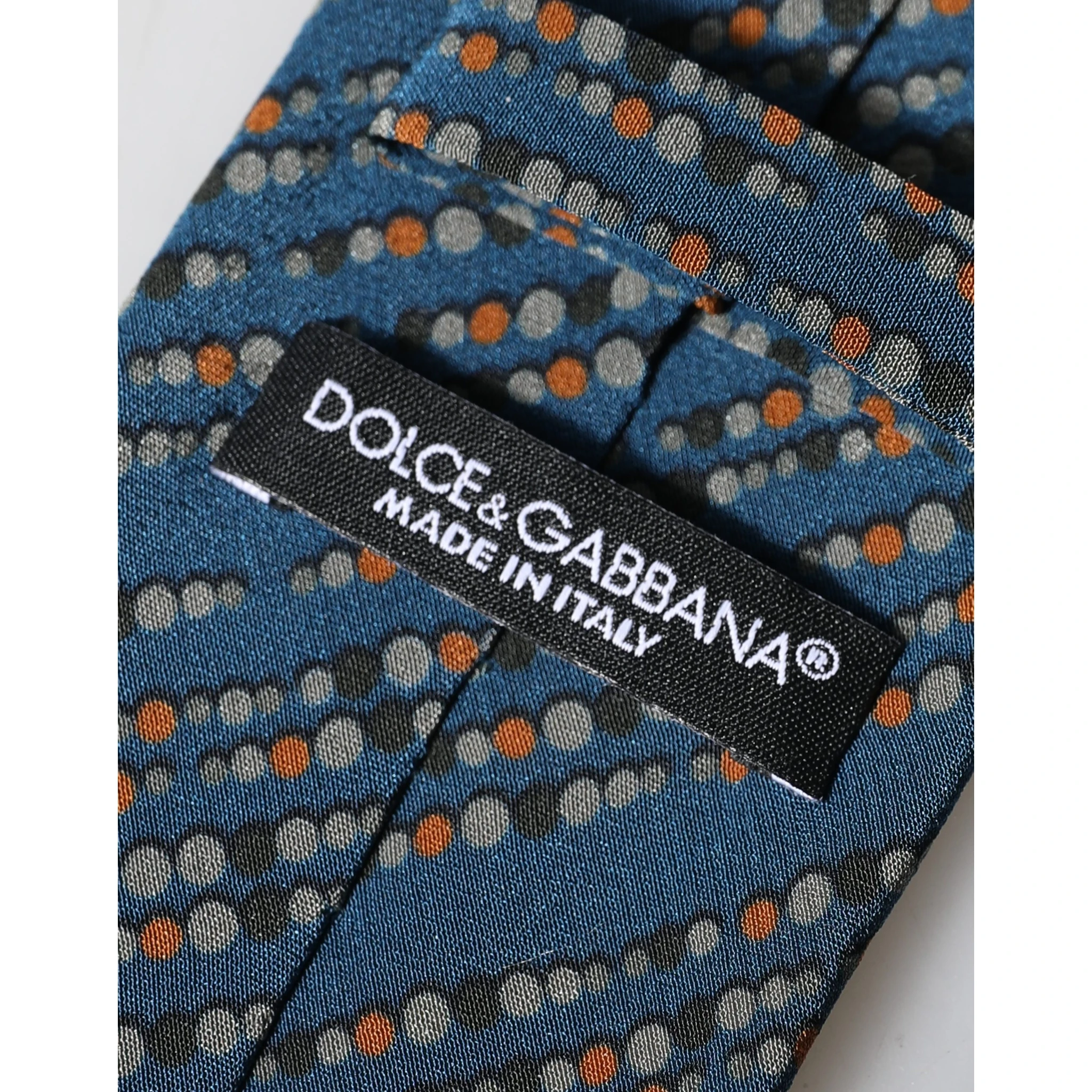 Blue Patterned 100% Silk Adjustable Men Tied Necktie Tie