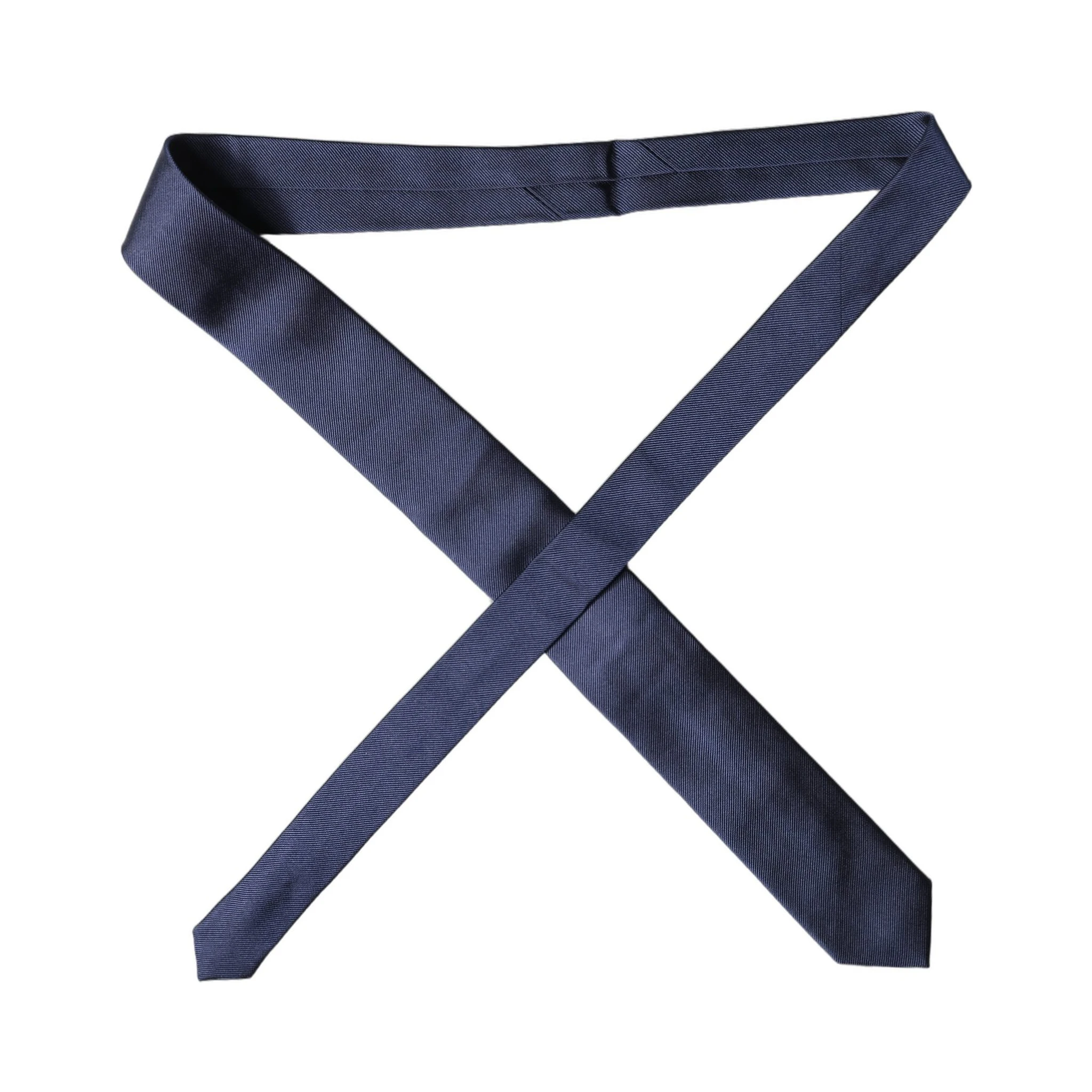 Navy Blue Solid 100% Silk Adjustable Men Necktie Tie