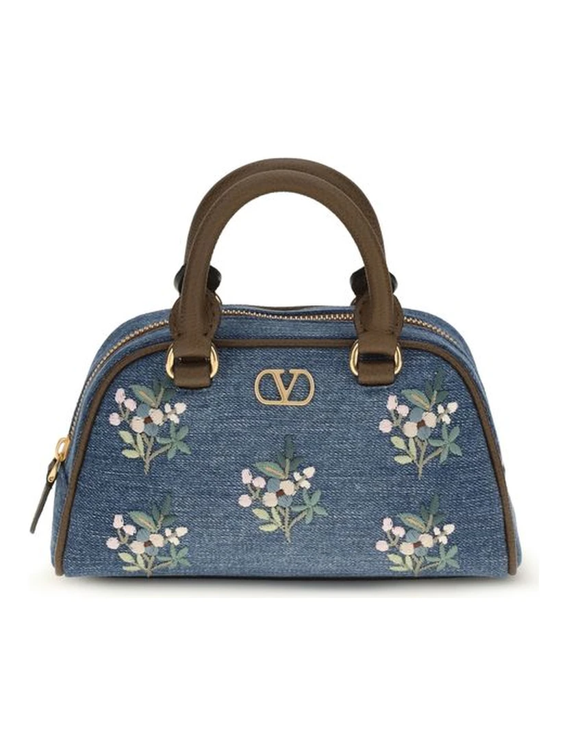 Blue Fabric Shoulder Bag
