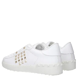 Blue Leather Low Top Sneakers