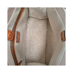 Beige Fabric Handbag