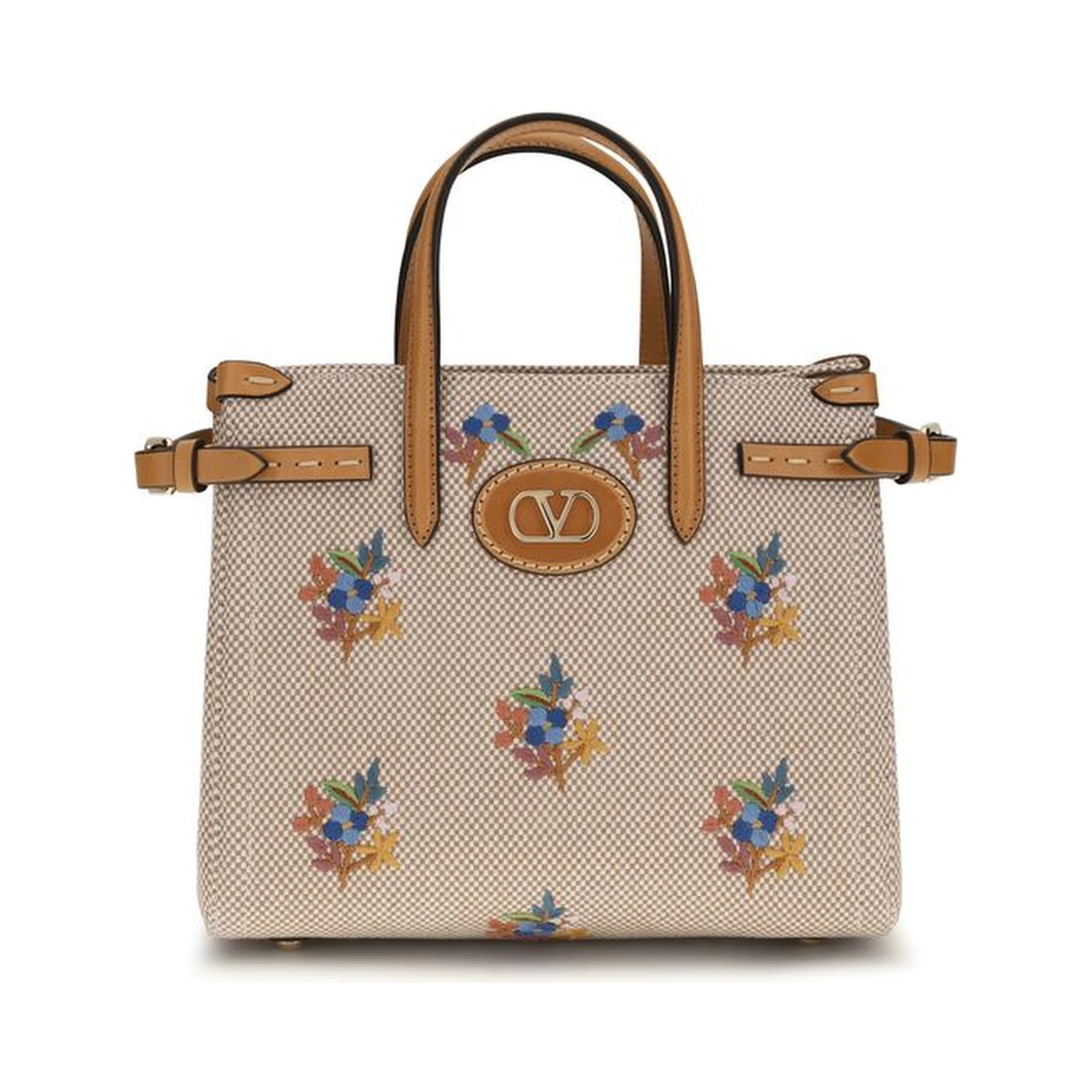 Beige Fabric Handbag