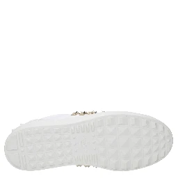 Blue Leather Low Top Sneakers