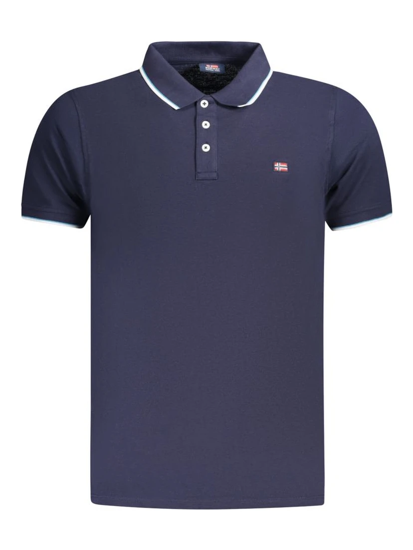 Blue Cotton Men's Polo Shirt