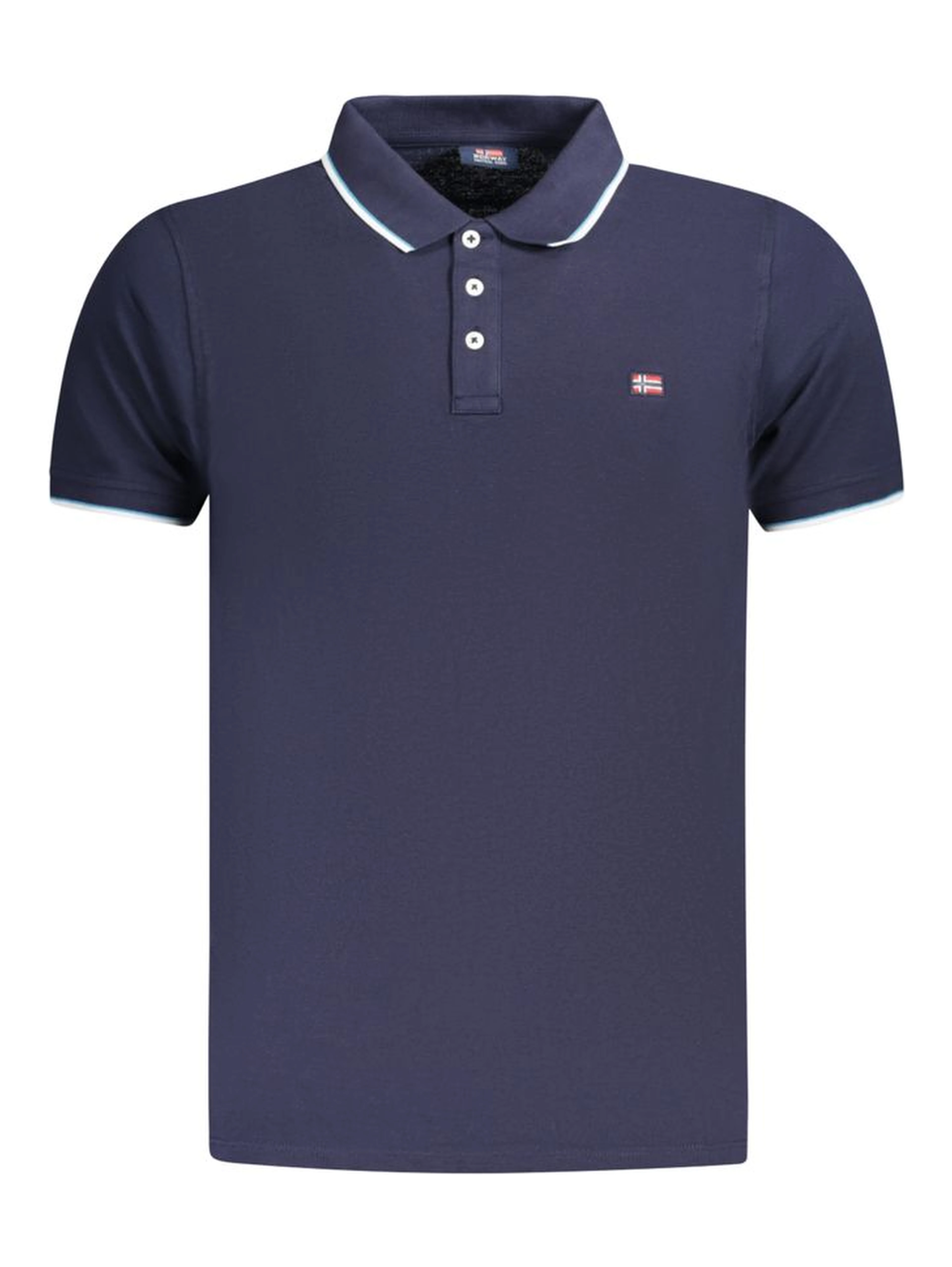 Blue Cotton Men's Polo Shirt