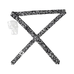 Black Trumpet Print Silk Adjustable Men Tied Necktie Tie