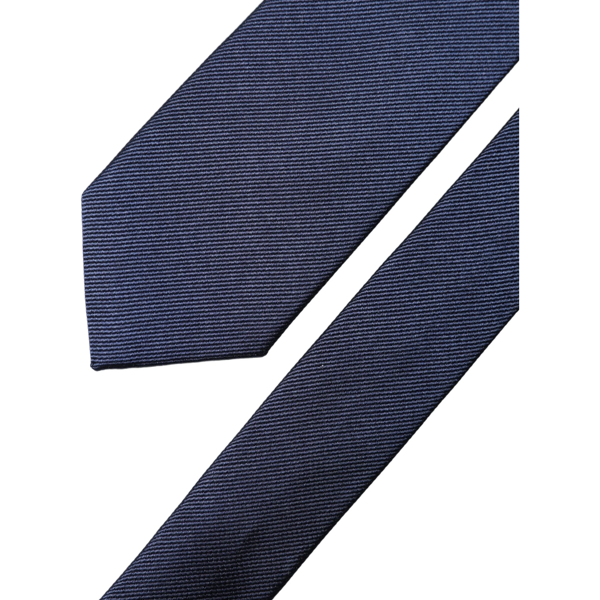 Navy Blue Solid 100% Silk Adjustable Men Necktie Tie