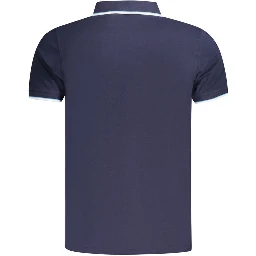 Blue Cotton Men's Polo Shirt