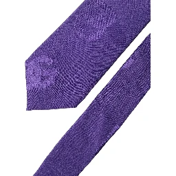 Purple DG Logo Monogram Silk Adjustable Men Necktie Tie