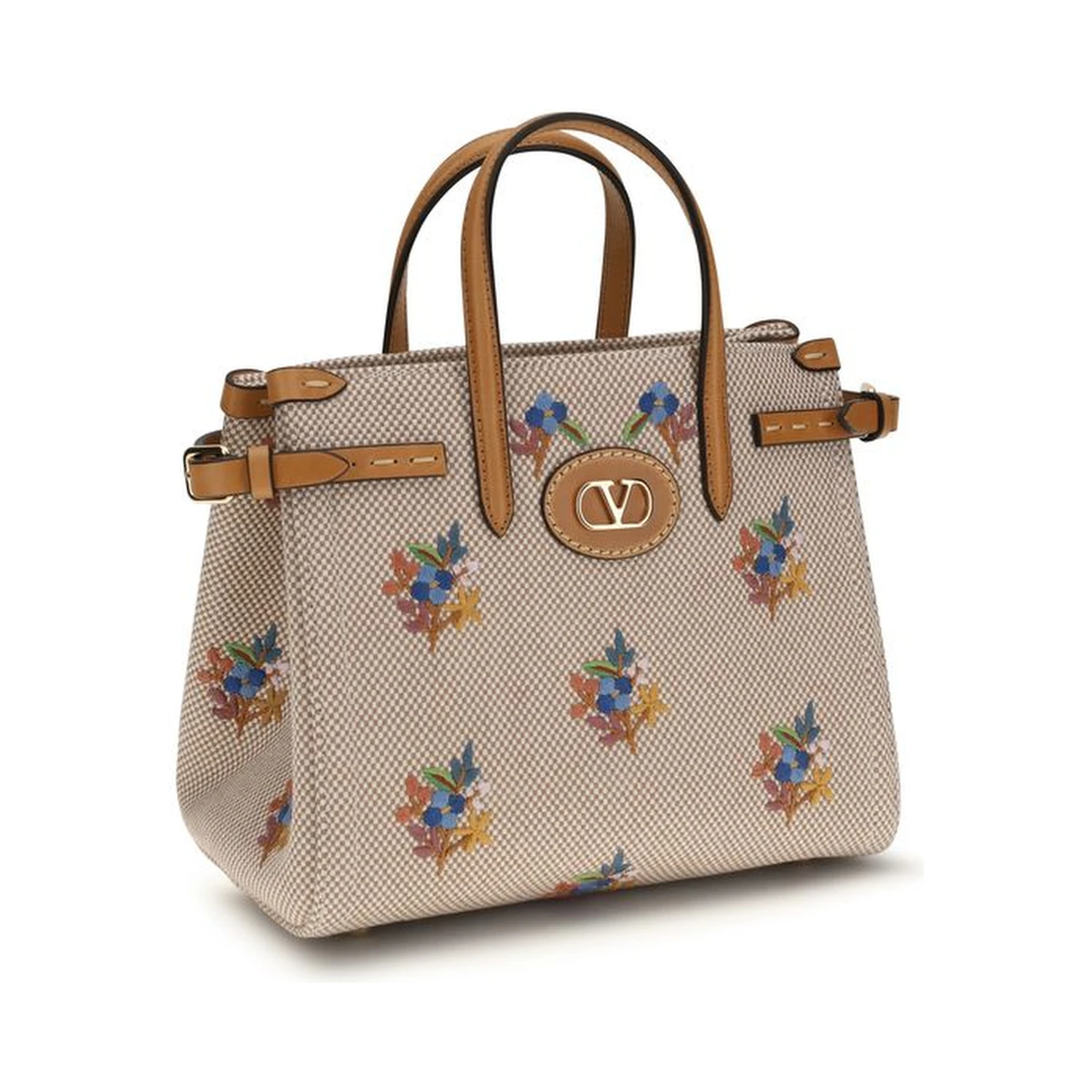 Beige Fabric Handbag
