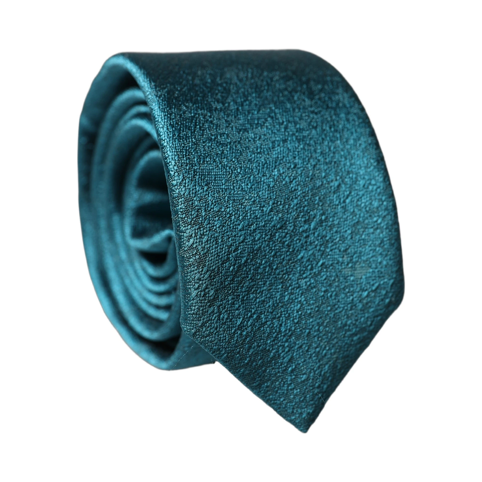 Deep Teal Solid Silk Adjustable Men Tied Necktie Tie