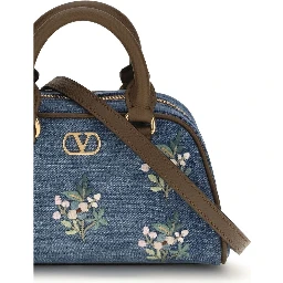 Blue Fabric Shoulder Bag