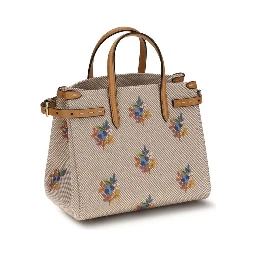 Beige Fabric Handbag