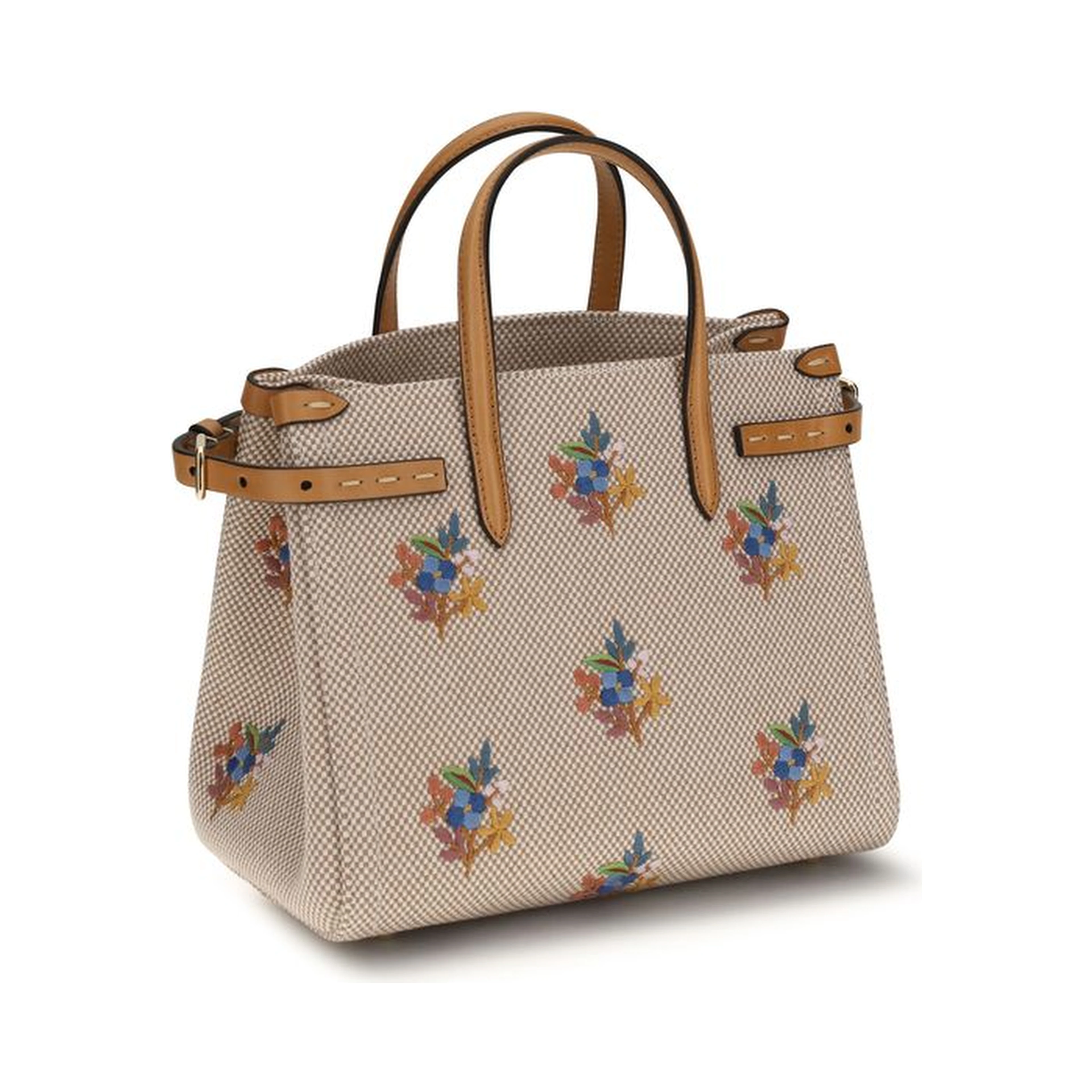 Beige Fabric Handbag