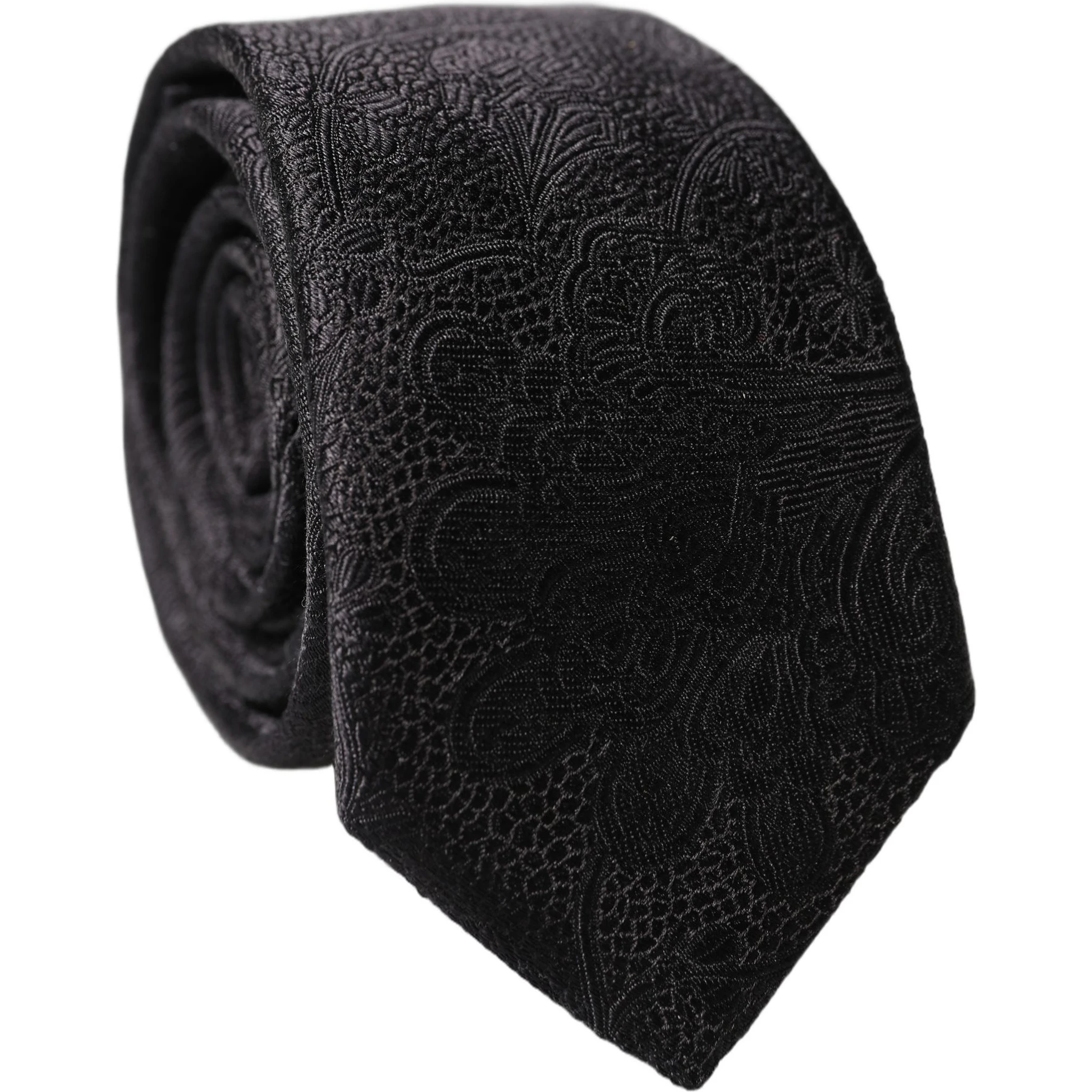 Black Solid 100% Silk Adjustable Men Tied Necktie Tie