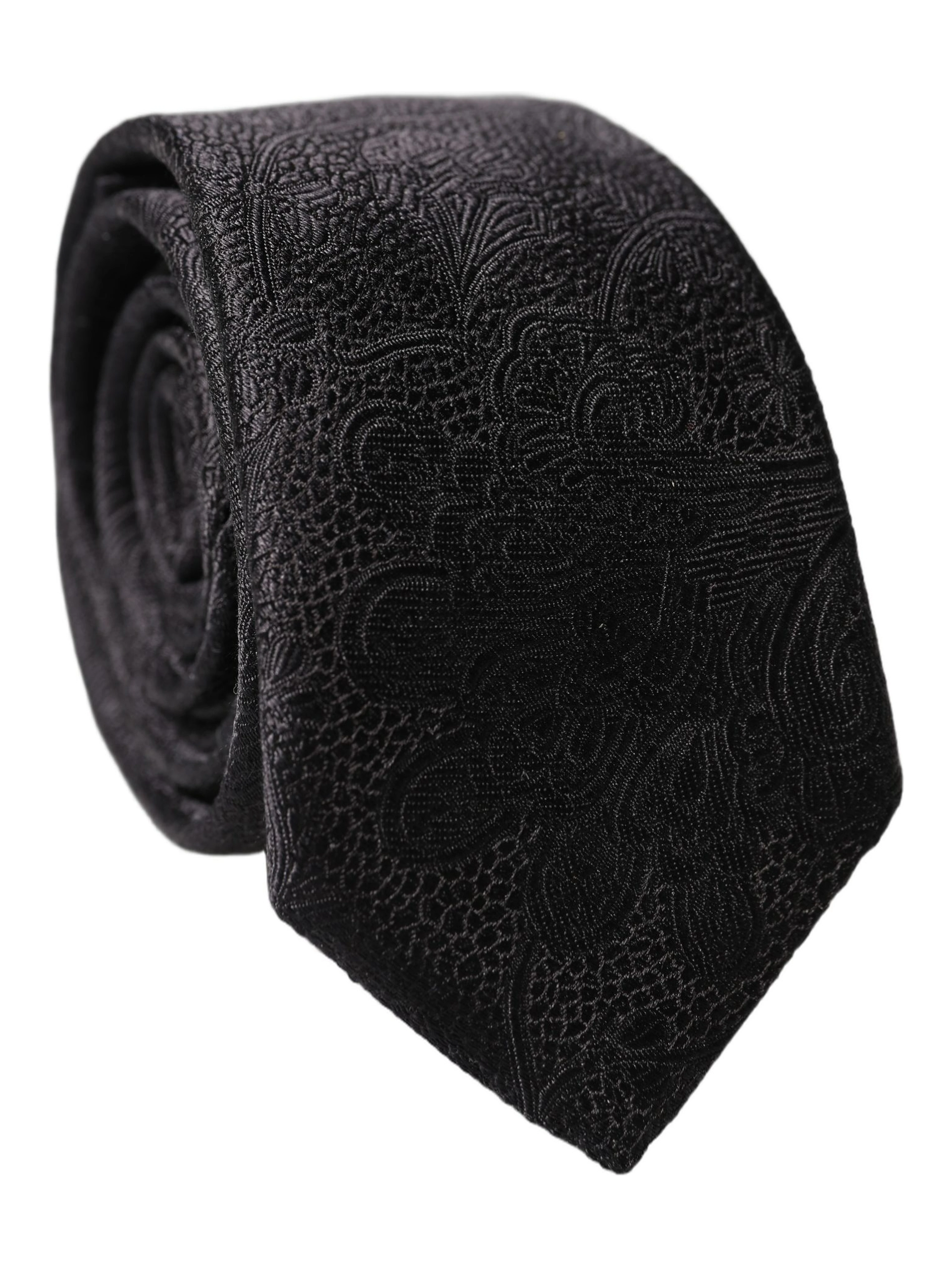 Black Solid 100% Silk Adjustable Men Tied Necktie Tie
