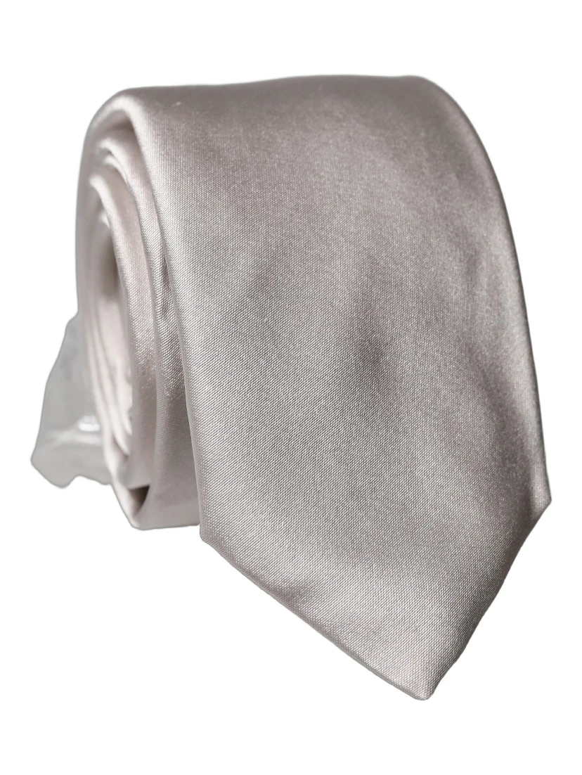 Light Gray Silk Satin Wide Adjustable Men Necktie Tie
