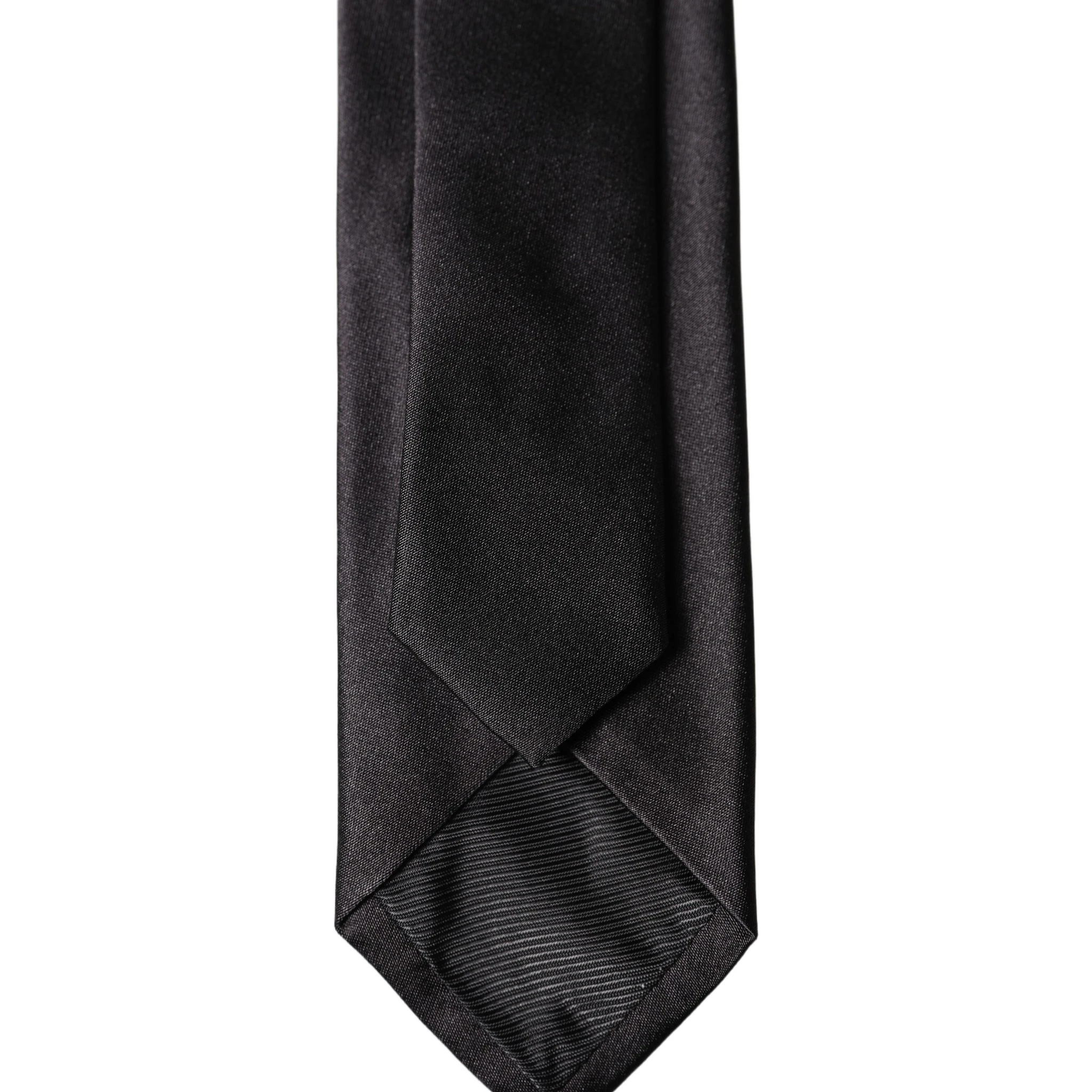 Black Solid 100% Silk Adjustable Men Tied Necktie Tie