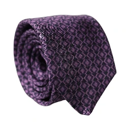 Purple Patterned 100% Silk Adjustable Men Necktie Tie