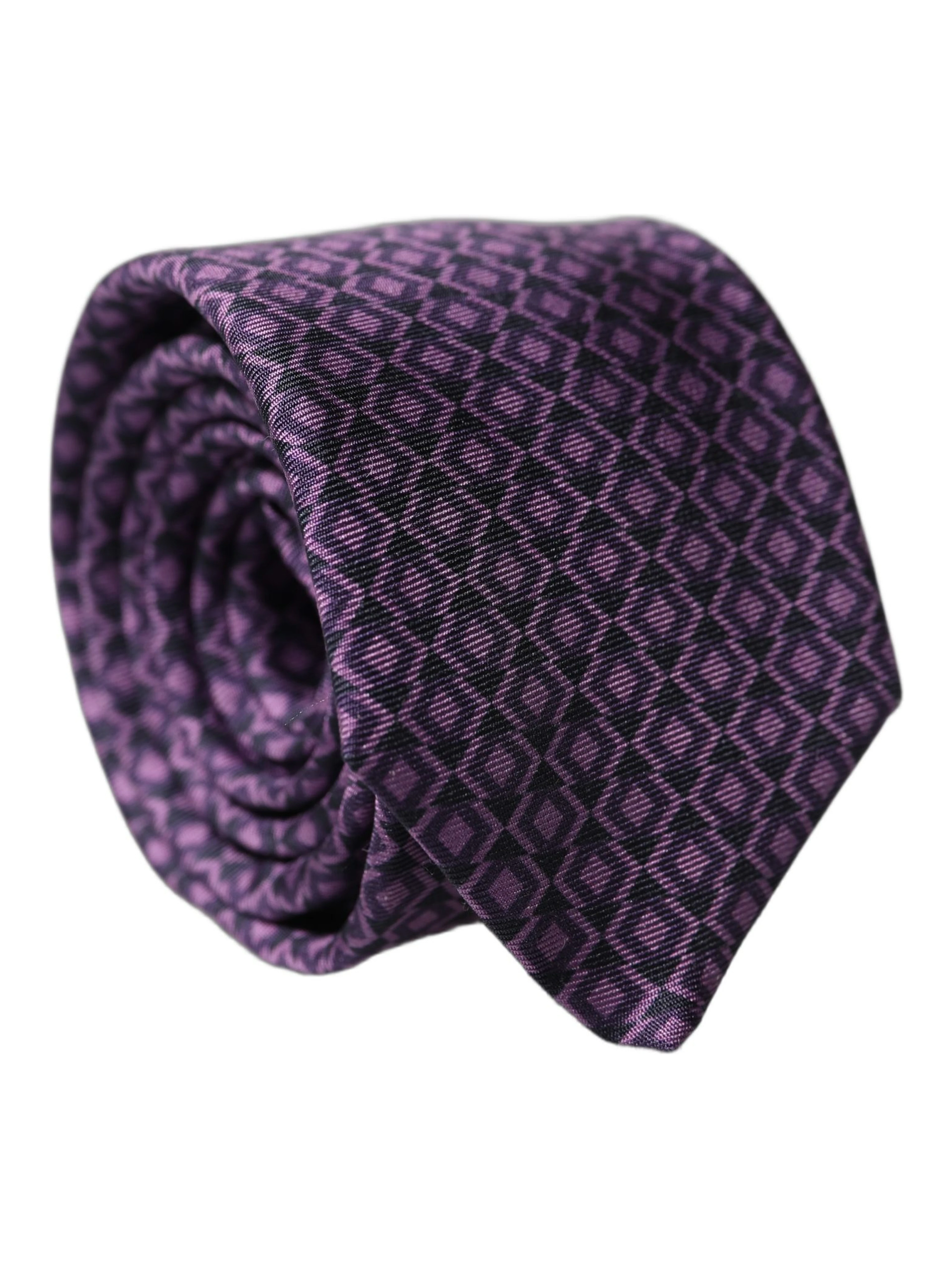 Purple Patterned 100% Silk Adjustable Men Necktie Tie