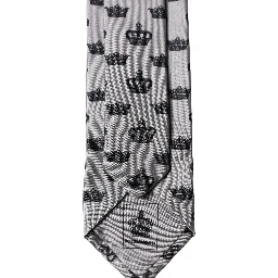 Gray Crown Fantasy Silk Adjustable Men Tied Necktie Tie