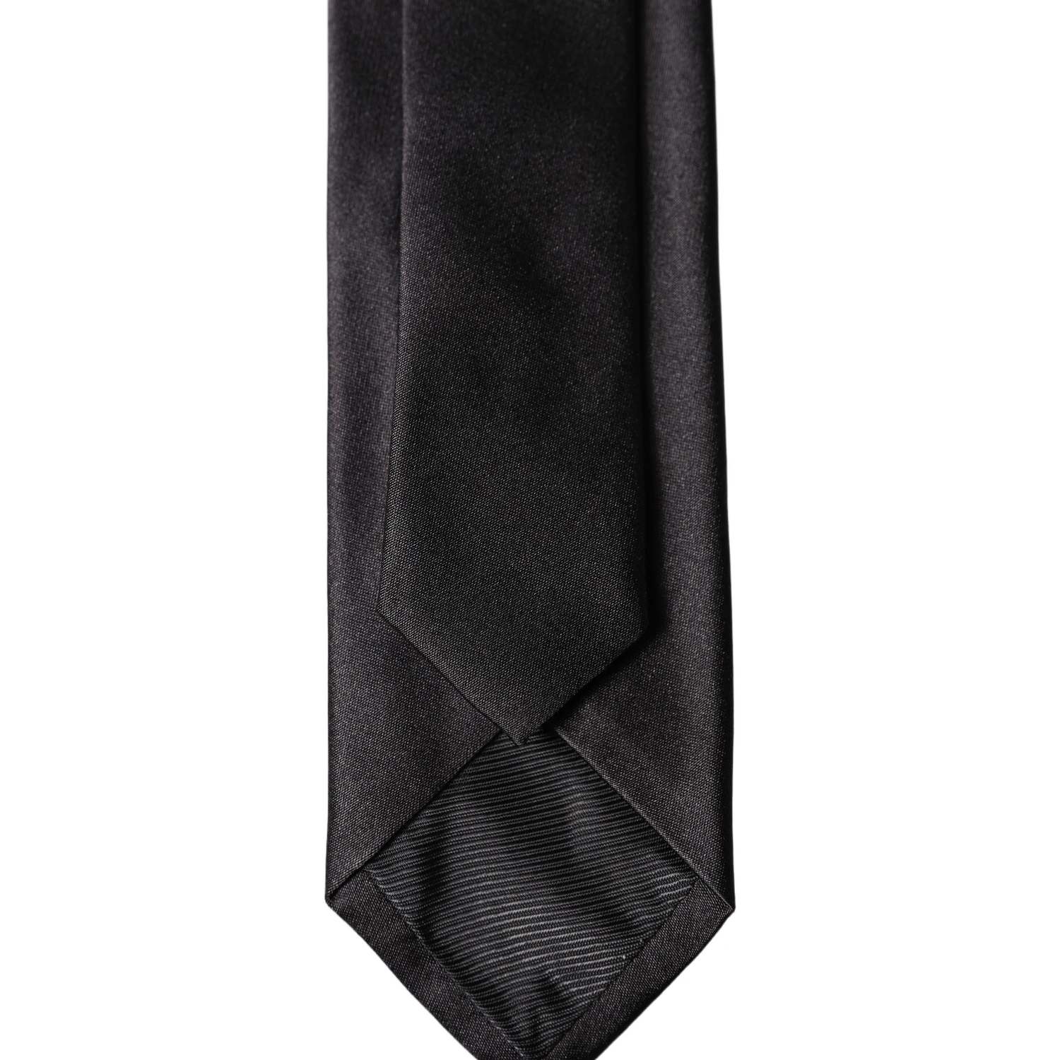 Black Solid 100% Silk Adjustable Men Tied Necktie Tie