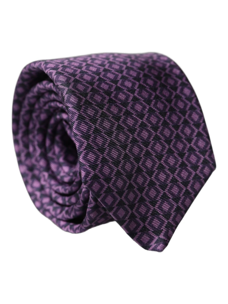 Purple Patterned 100% Silk Adjustable Men Necktie Tie alternative