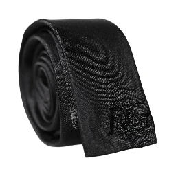Black D&G Embroidery Silk Adjustable Men Necktie Tie