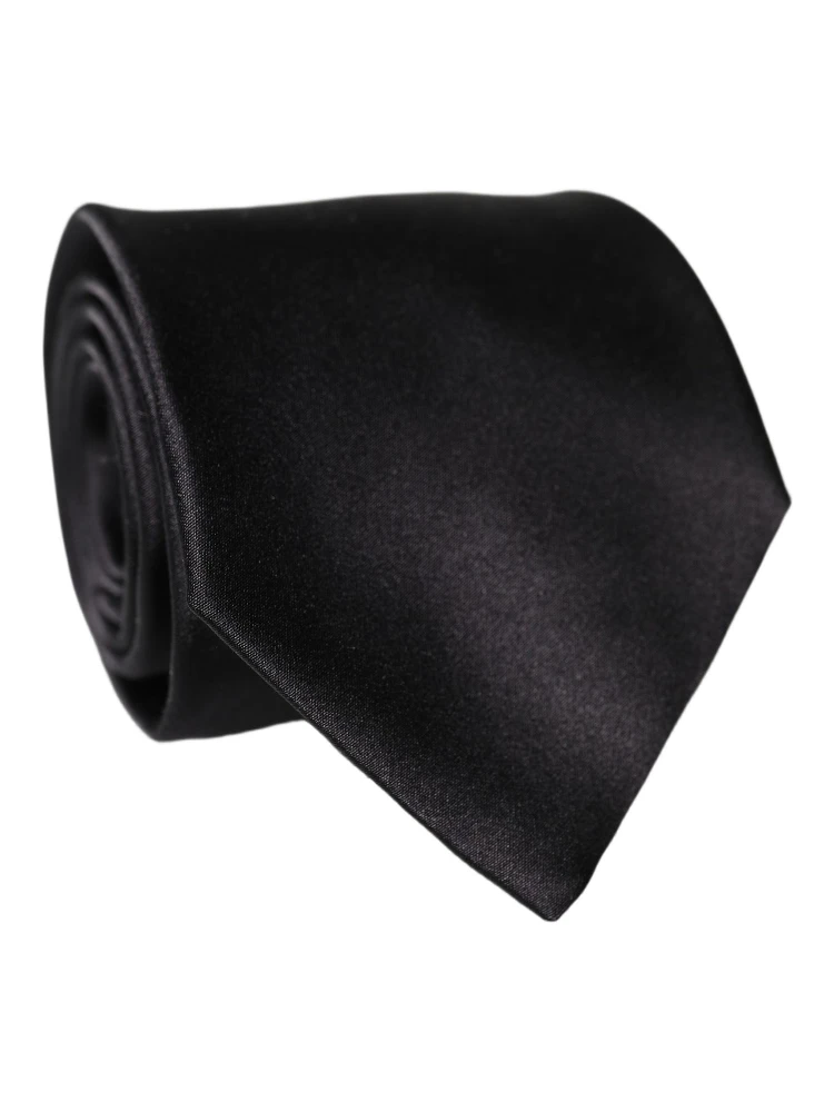 Brown Logo Embroidery Silk Adjustable Men Necktie Tie alternative