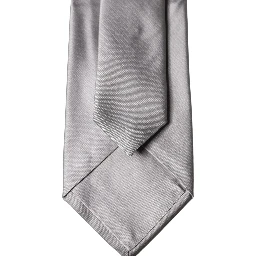 Gray Satin 100% Silk Adjustable Men Tied Necktie Tie