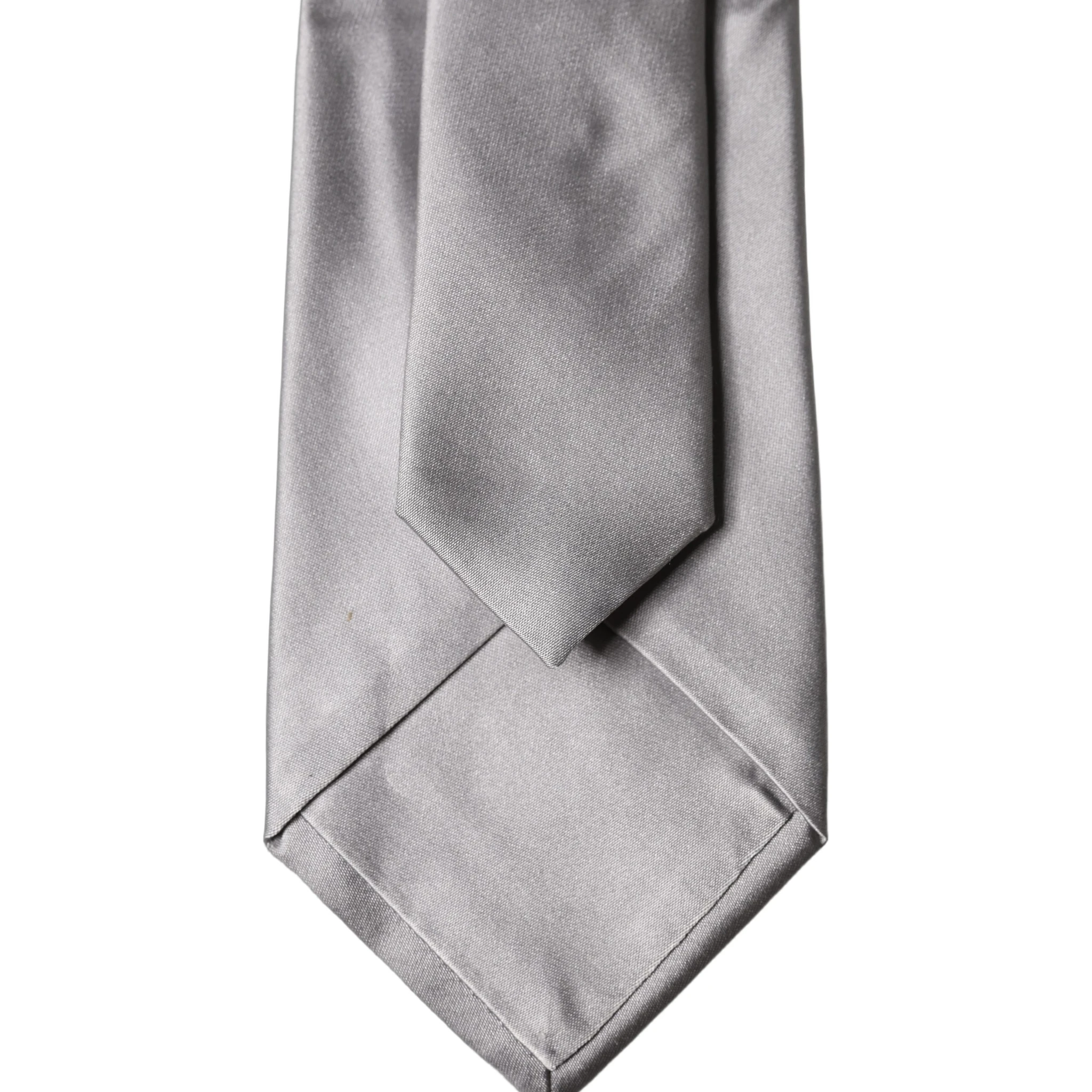 Gray Satin 100% Silk Adjustable Men Tied Necktie Tie