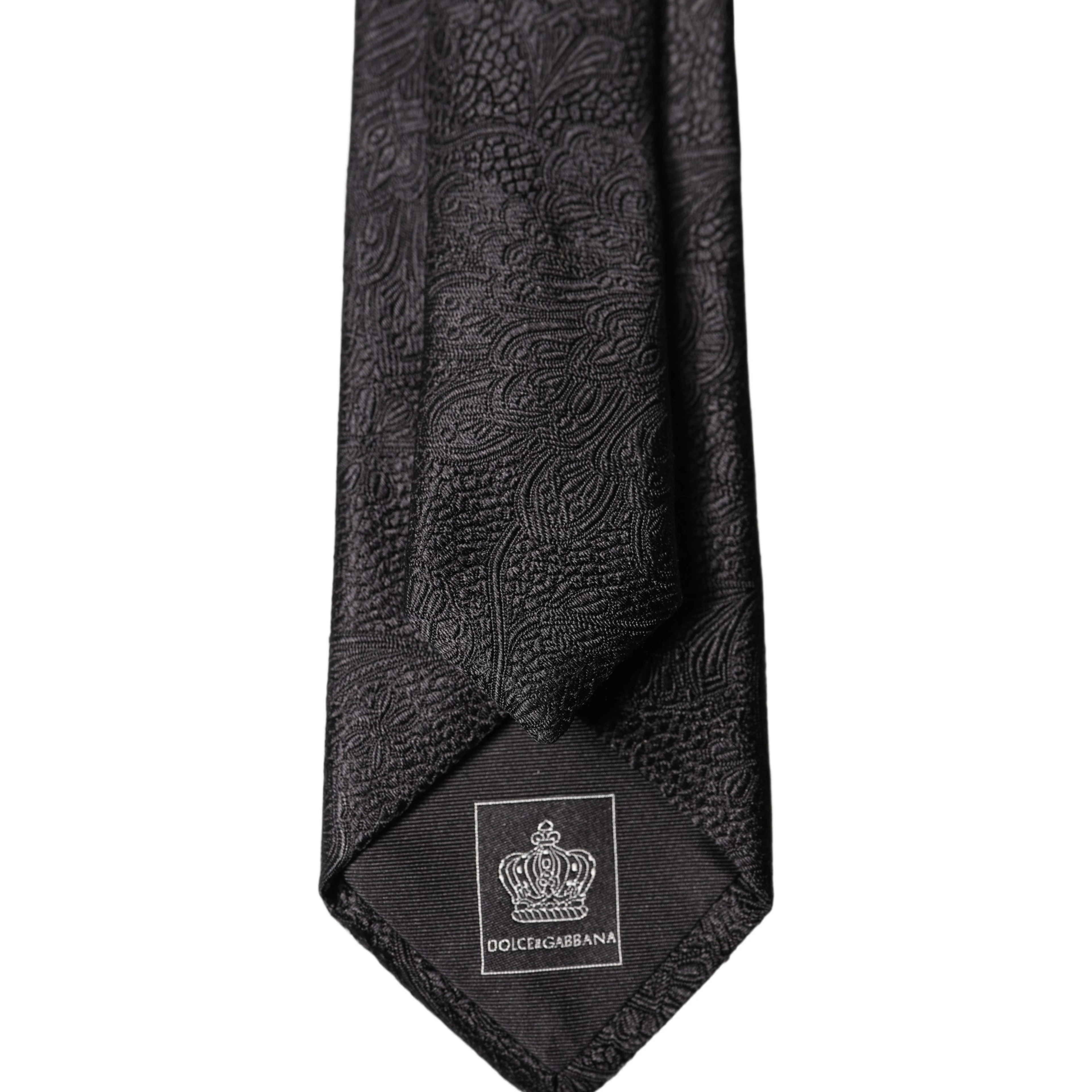 Black Solid 100% Silk Adjustable Men Tied Necktie Tie