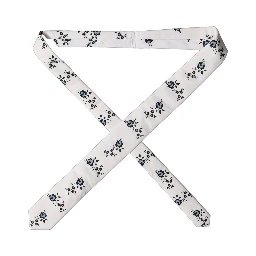 White Floral Fantasy Cotton Adjustable Men Necktie Tie