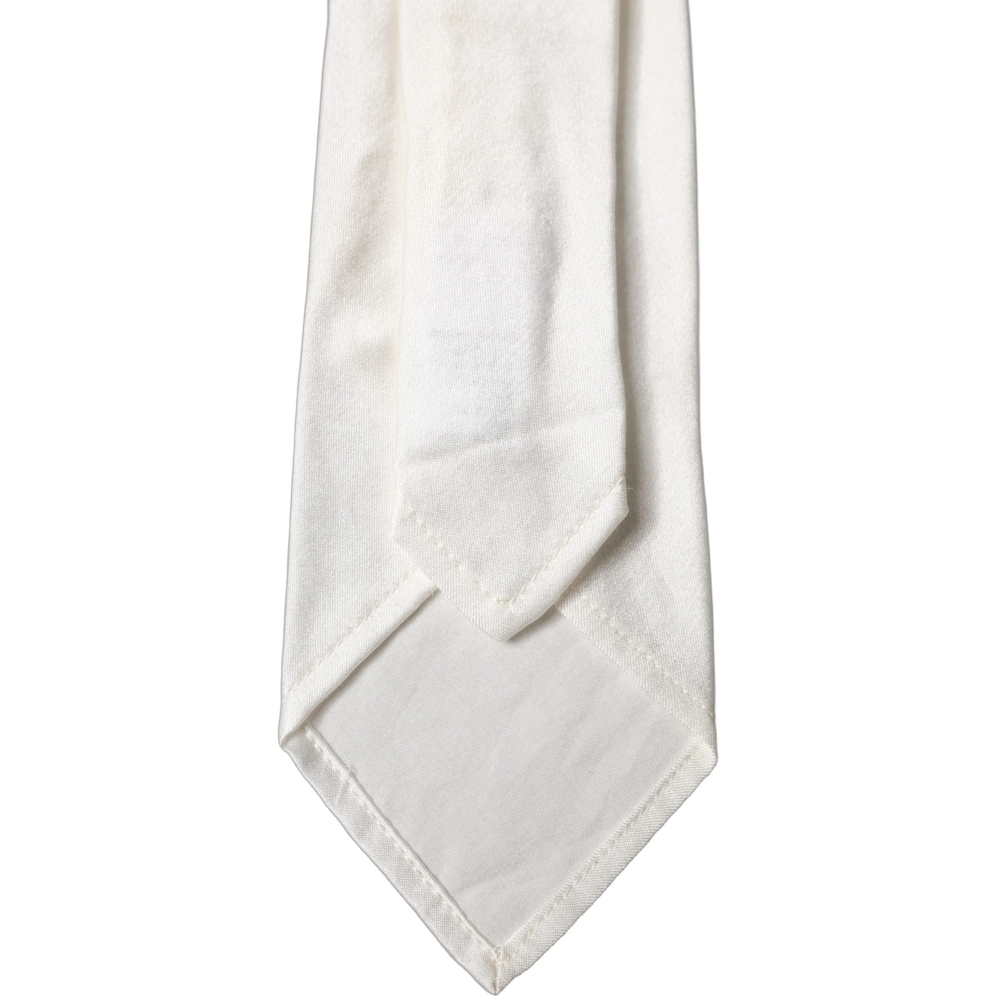 White Solid Silk Blend Adjustable Men Tied Necktie Tie