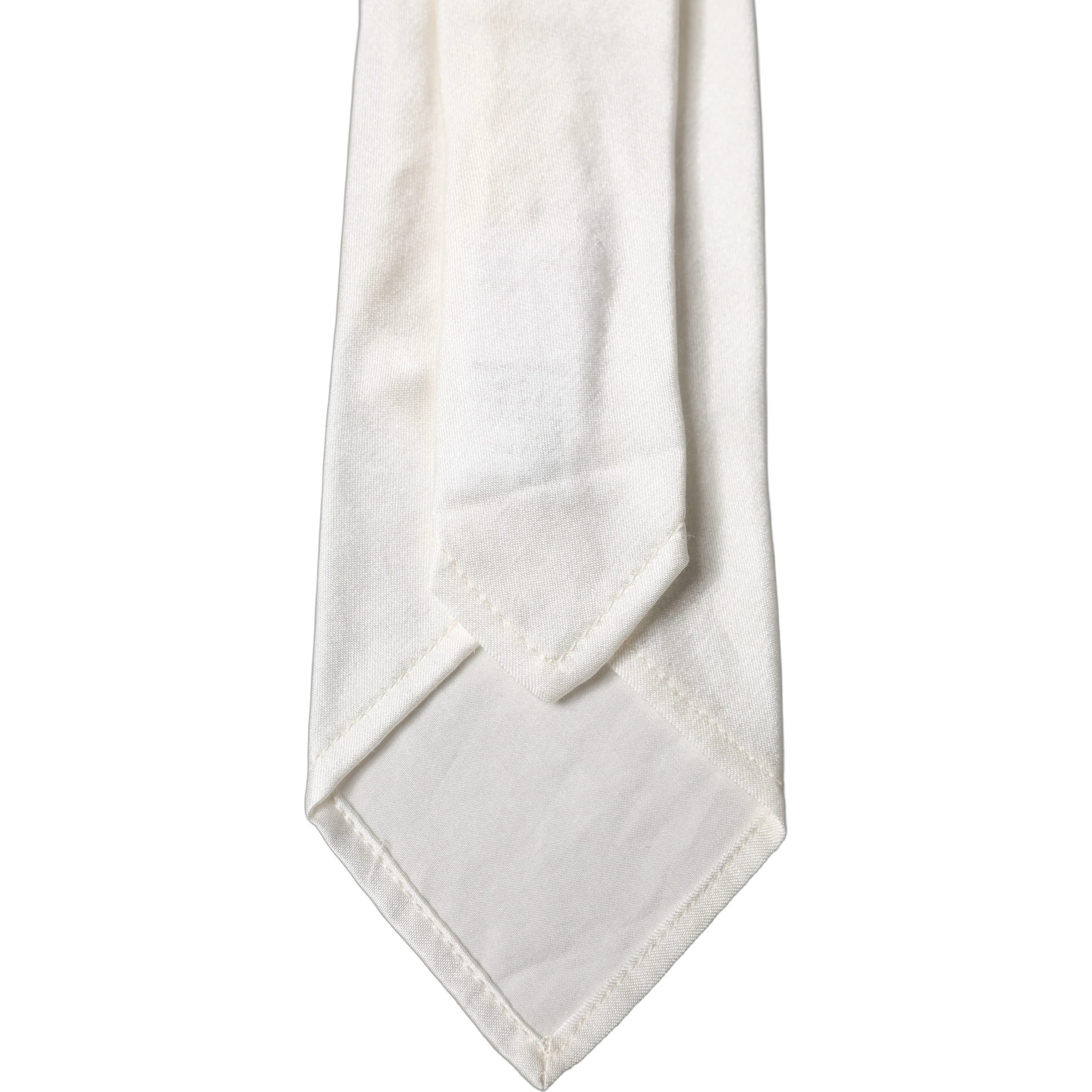 White Solid Silk Blend Adjustable Men Tied Necktie Tie
