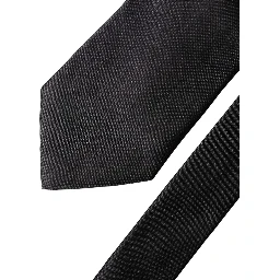 Brown Logo Embroidery Silk Adjustable Men Necktie Tie