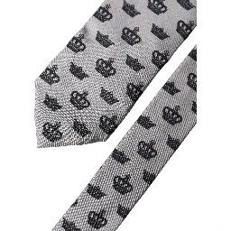Gray Crown Fantasy Silk Adjustable Men Tied Necktie Tie