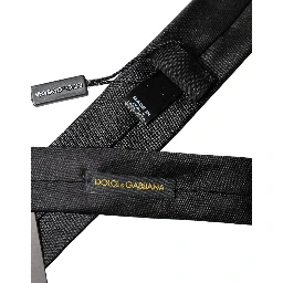 Black D&G Embroidery Silk Adjustable Men Necktie Tie
