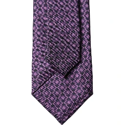 Purple Patterned 100% Silk Adjustable Men Necktie Tie