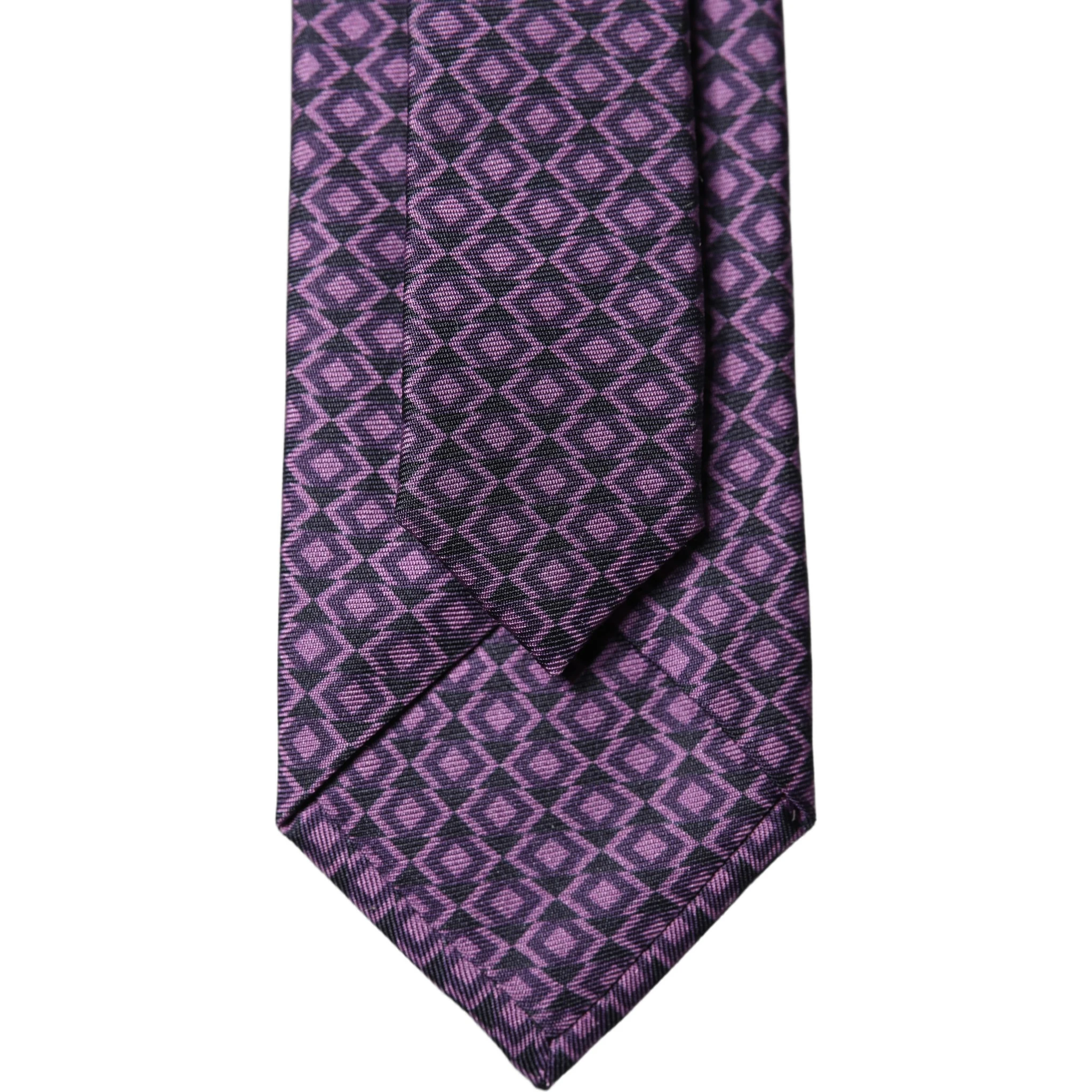 Purple Patterned 100% Silk Adjustable Men Necktie Tie