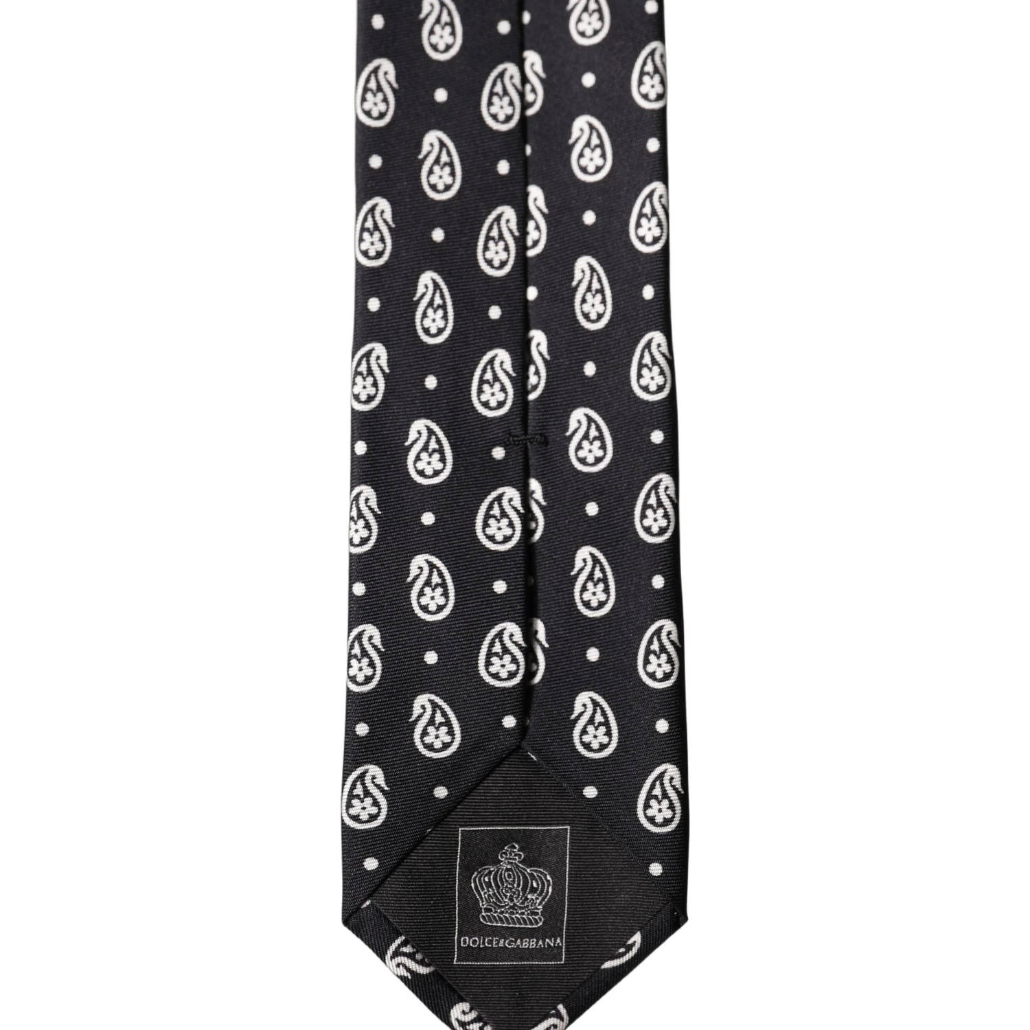 Black Paisley 100% Silk Adjustable Men Tied Necktie Tie
