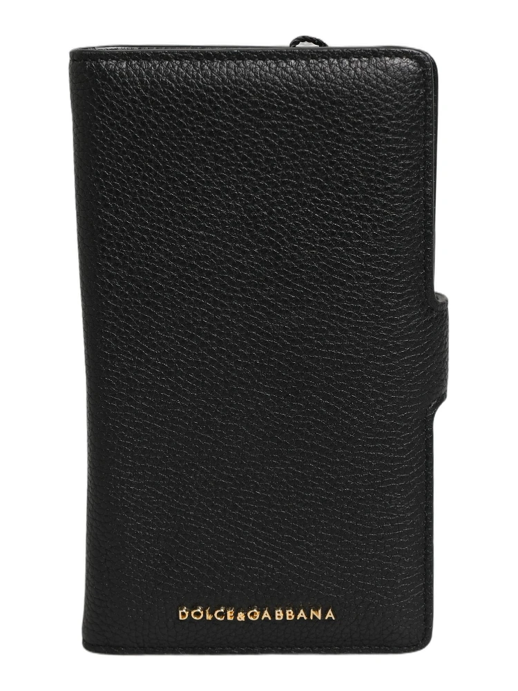 Case Flip Cover Black Calf Leather iPhone11 PRO Phone