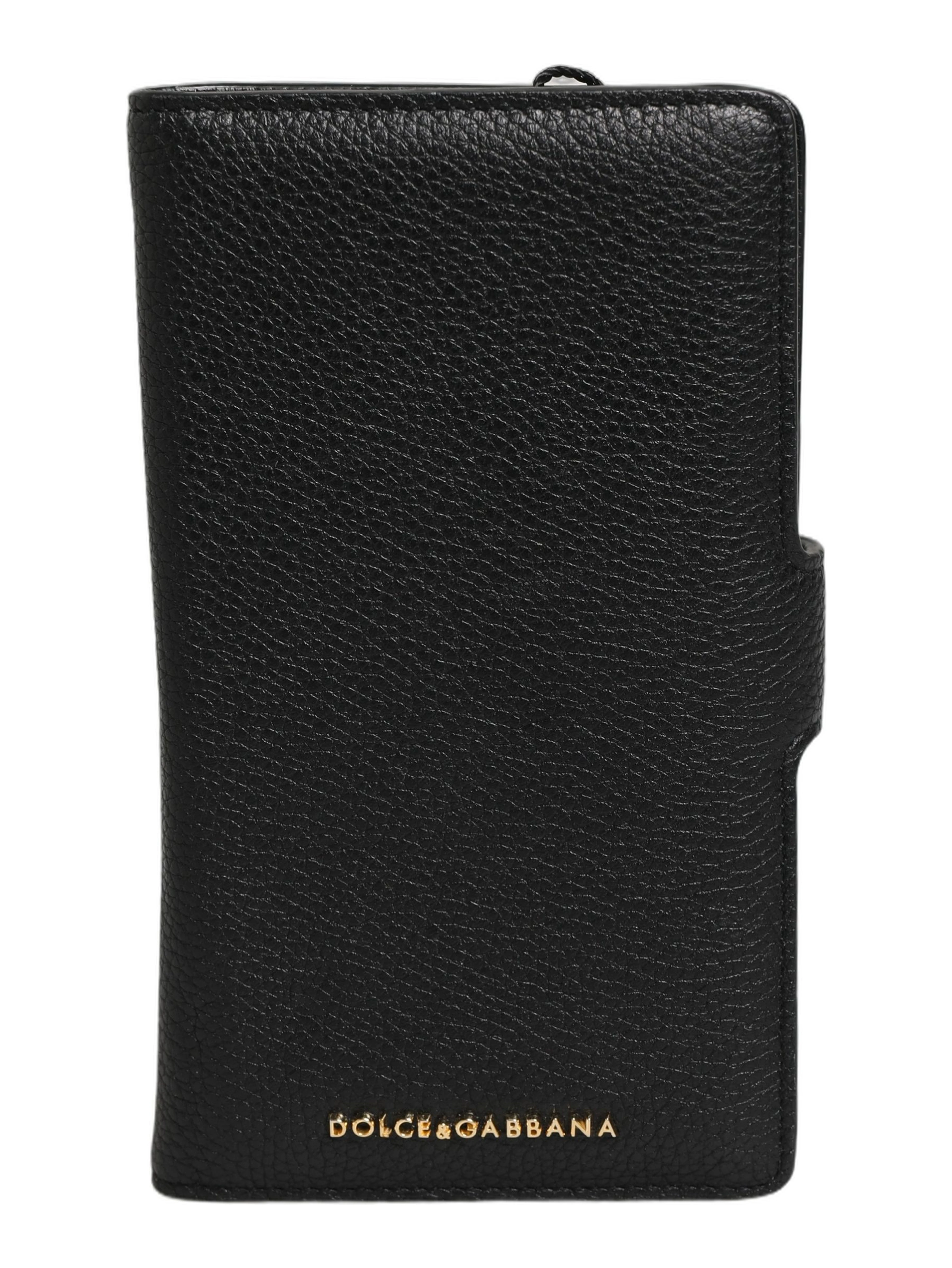 Case Flip Cover Black Calf Leather iPhone11 PRO Phone