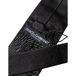 Brown Logo Embroidery Silk Adjustable Men Necktie Tie